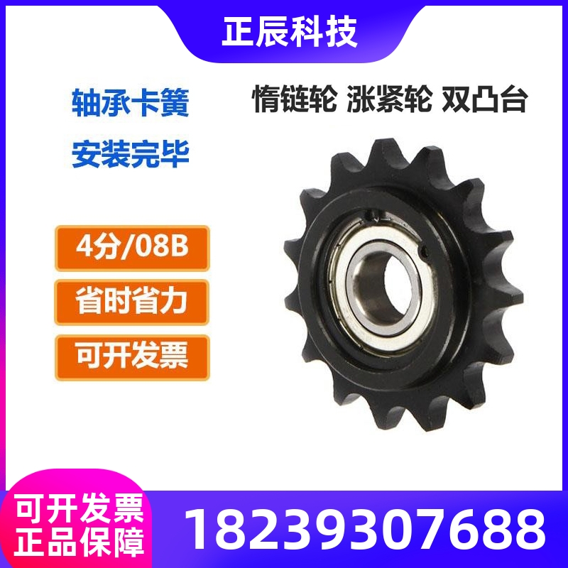 08B惰链轮4分5分6分10A12A链条涨紧轮总成两边凸台轴承齿轮链轮