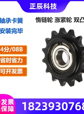 08B惰链轮4分5分6分10A12A链条涨紧轮总成两边凸台轴承齿轮链轮