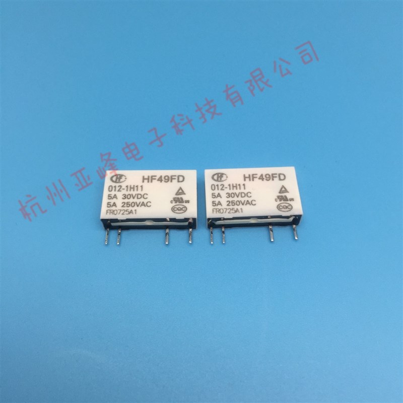 HF49FD-012-1H11宏发继电器12VDC一组常开4脚5A250VAC替PA1A-12V