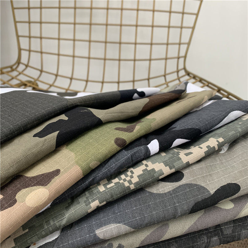 全棉纯棉布 细格迷彩面料休闲服面料 风衣工装裤服装布料暗格子