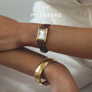 【新年礼物】MOCKBERG小方表真皮表带女士手表石英表通勤百搭女款