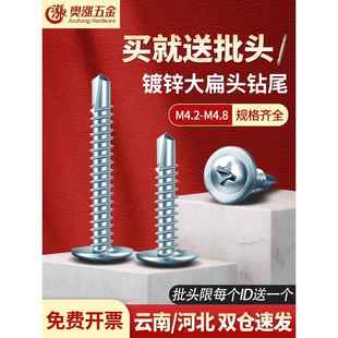 头钻追尾钉自攻丝国标自钻彩板螺丝钻铁板采光瓦钻尾粗螺平头