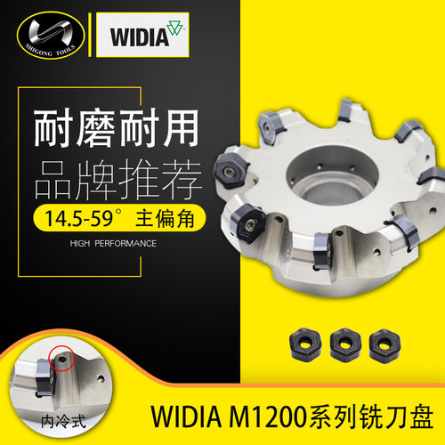 原装WIDIA 数控铣刀盘内冷面铣CNC加工中心M1200快速开粗HNEU刀片