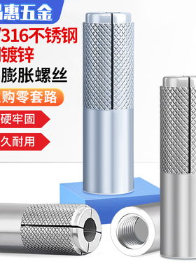 316/304不锈钢顶爆膨胀螺丝内爆壁虎内置镀锌膨胀管M6M8M10M14M16