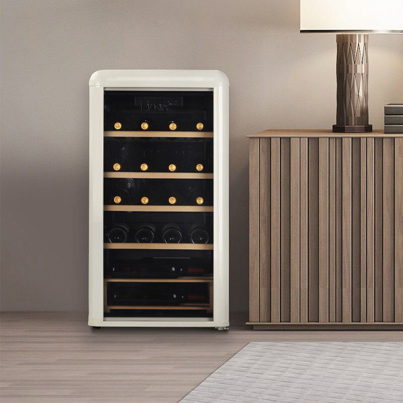 优诺JCS-92R 复古红酒柜恒温家用存酒柜客厅小型冰吧透明冰箱