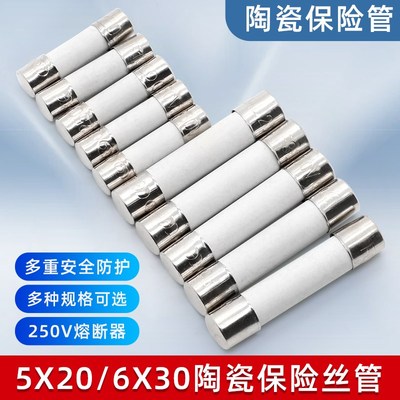 陶瓷保险丝管万用表熔芯熔断器保险丝管座 5×20 6x30(10只装)
