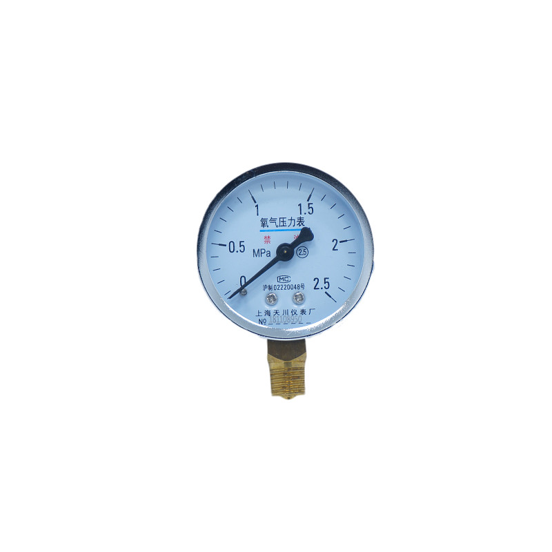 氧气专用禁油压力表YO-60 YO-100 Y0-150氧压力表上海天川仪表厂