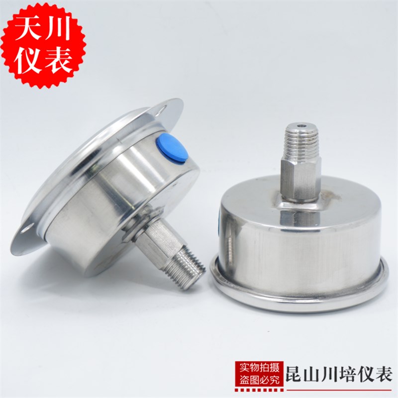 天川仪表Y-60ZTBF全不锈钢轴向带边压力表0-0.1,0.16,0.25,0.4MPA