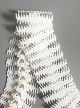 146mm宽塑料链板齿形链板输送机柔性链条140齿型转弯板链白色链板