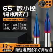 黑豹65度微小径铣刀钨钢合金D0.2 0.45球刀 0.9平刀不锈钢用R0.1
