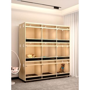 宠物店狗笼子狗别墅猫狗一体柜泰迪犬狗房狗狗寄养柜实木狗展示柜