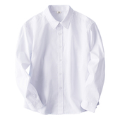 胖童白衬衫 男童加肥宽松儿童加绒白色衬衣大童小学生校服 长袖