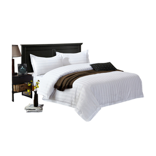 宾馆四件套酒店床上用品 全棉民宿旅馆三件套纯白色床单被套