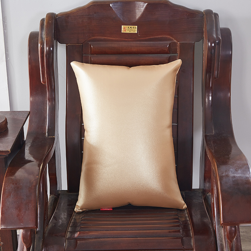 软皮靠枕欧式奢华腰垫汽车办公室腰枕纯色靠背垫沙发椅子靠垫抱枕