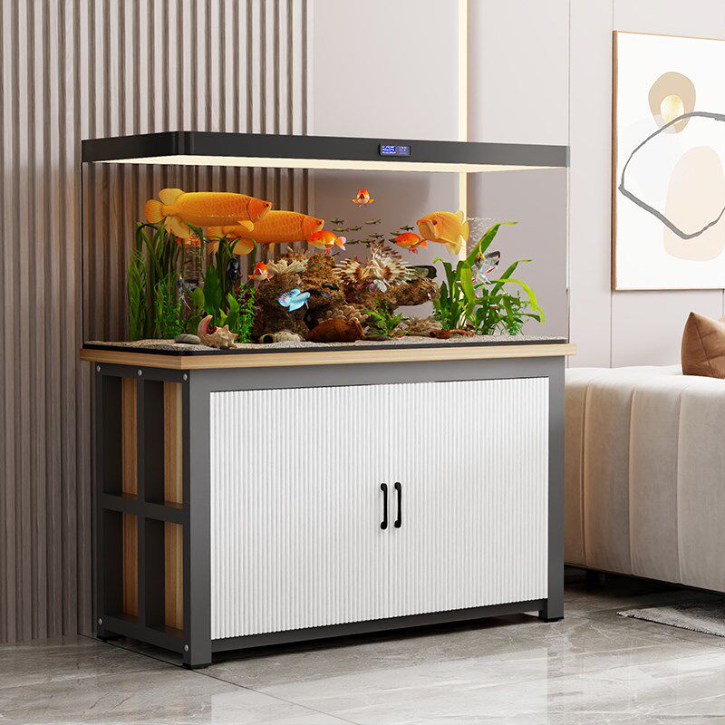 家用鱼缸架底座柜实木鱼缸柜底柜水族箱柜多功能储物柜置物收纳柜