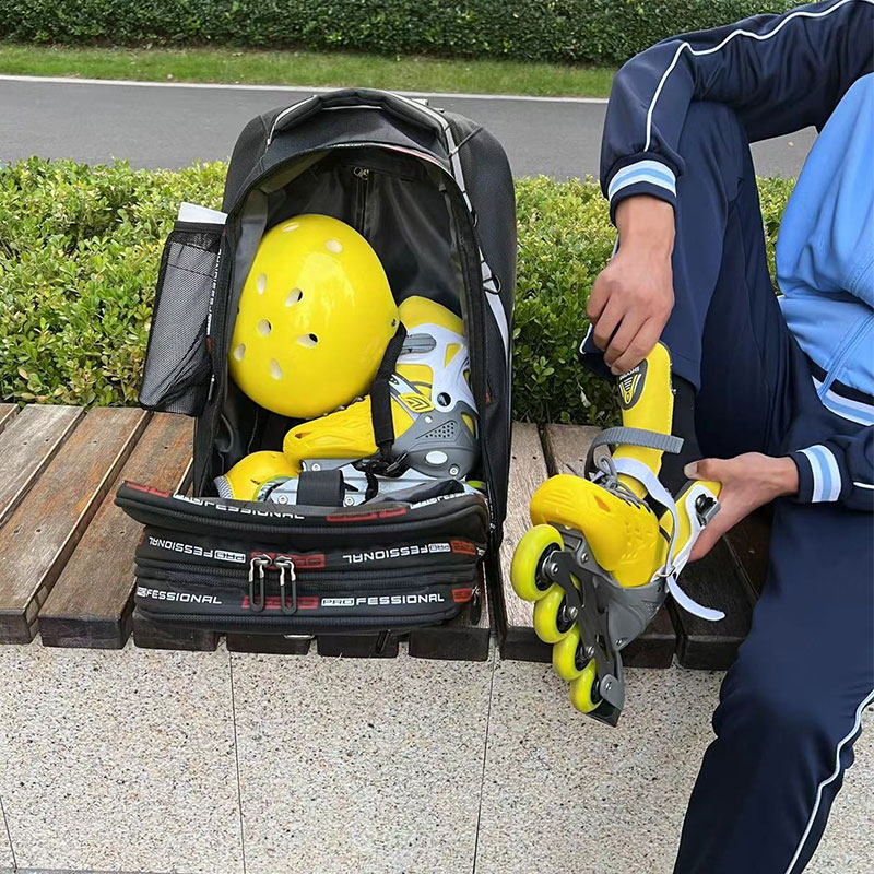 轮滑鞋收纳拉杆揹包溜冰鞋拉杆书包儿童滑冰鞋大容量大轮子轮滑箱