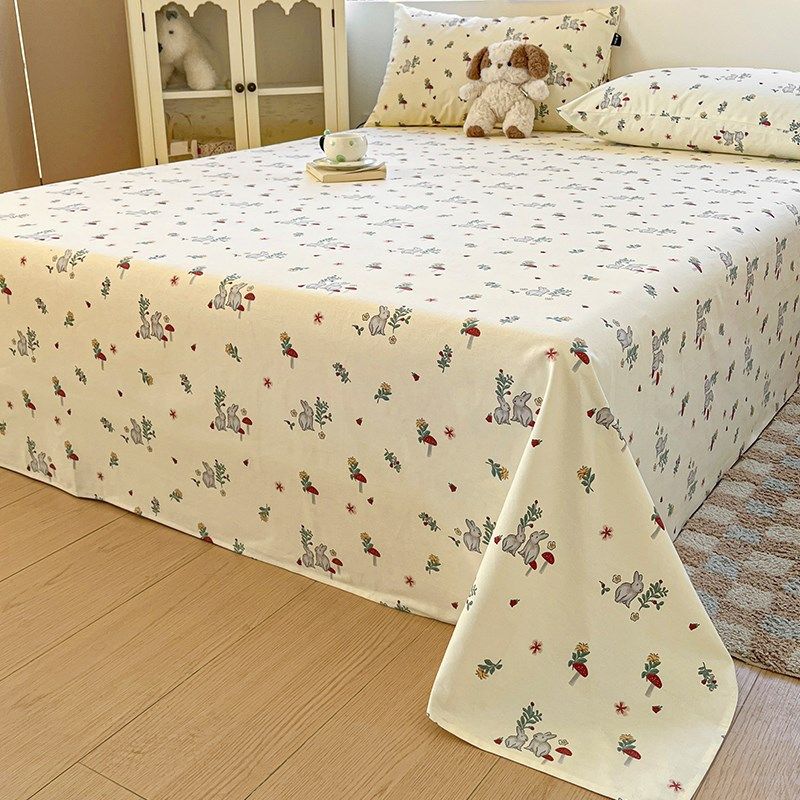 新款粗布床单纯棉100全棉三件套加厚单人双人单子被单枕套三件套,床上用品,床单,淘宝优惠券,粉丝福利购,淘宝优惠卷