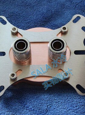 全铜CPU水冷头电脑散热器大尺寸加厚底座波纹水道60*60多平台适用