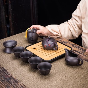 便携式 紫砂旅行茶具套装 功夫茶具一壶四杯茶壶茶杯送长辈礼品定制