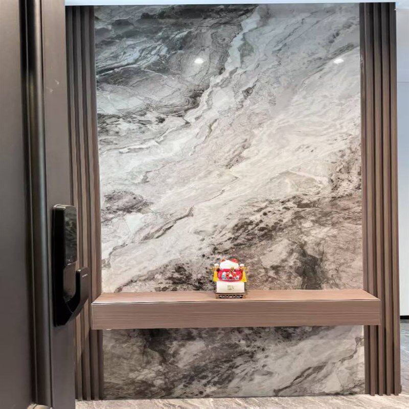 2025新款岩板电视背景墙客厅大板现代简约微晶石大理石电视墙
