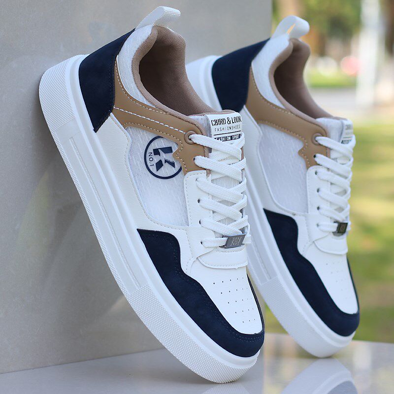 男鞋2025新款夏季网面透气青年板鞋软底防臭运动休闲鞋时尚小白鞋