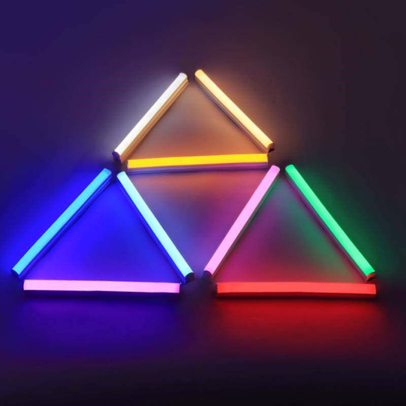 彩色灯管t5led一体红蓝紫黄绿色灯带荧光rgb有色霓虹X发光氛围长