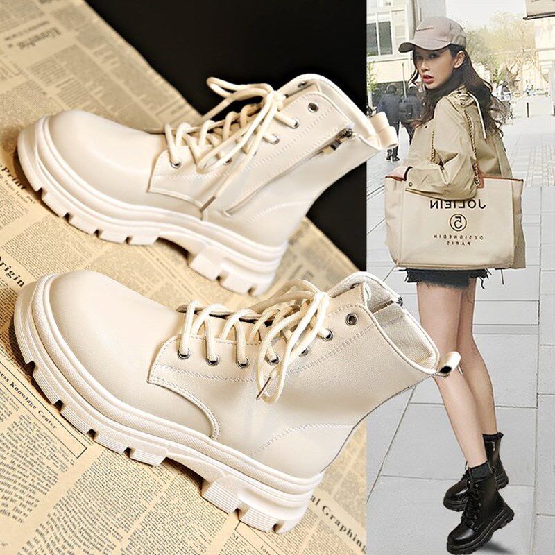 马丁靴女款2024夏季薄款英伦风增高厚底机车靴大码短靴女春秋单靴