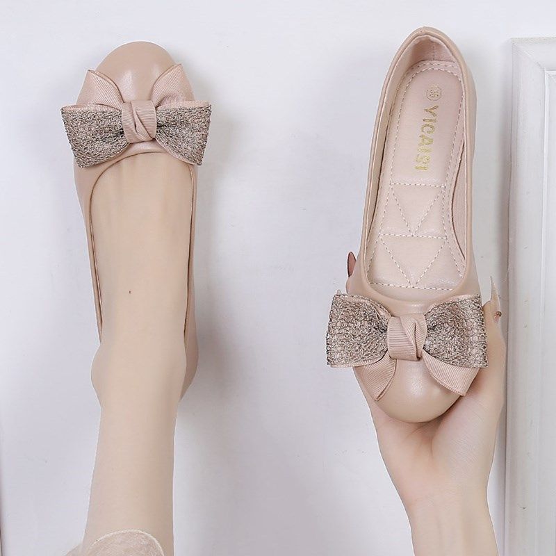 平底鞋女单鞋春夏季2025新款百搭浅口瓢鞋大码工作鞋软底女豆豆鞋,女鞋,浅口单鞋,淘宝优惠券,粉丝福利购,淘宝优惠卷