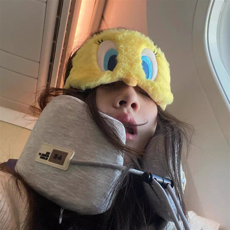 崔弟眼罩遮光睡眠0压感可爱卡通睡觉女士午睡挂耳式不压鼻子