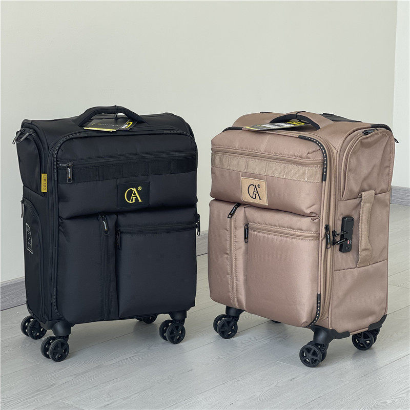 牛津纺布拉杆箱超轻登机行李箱多口袋布箱子24寸大尺寸托运布箱28