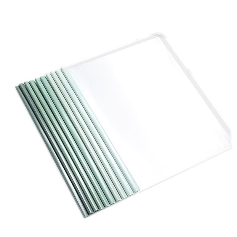 新款 渐变抽杆夹水滴A4透明文件夹拉杆夹加厚文件夹简历档案夹报