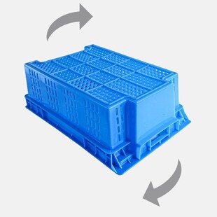 斜插式生b鲜配送塑料框子 超市用装货筐沥水可码高胶箱 转运箱