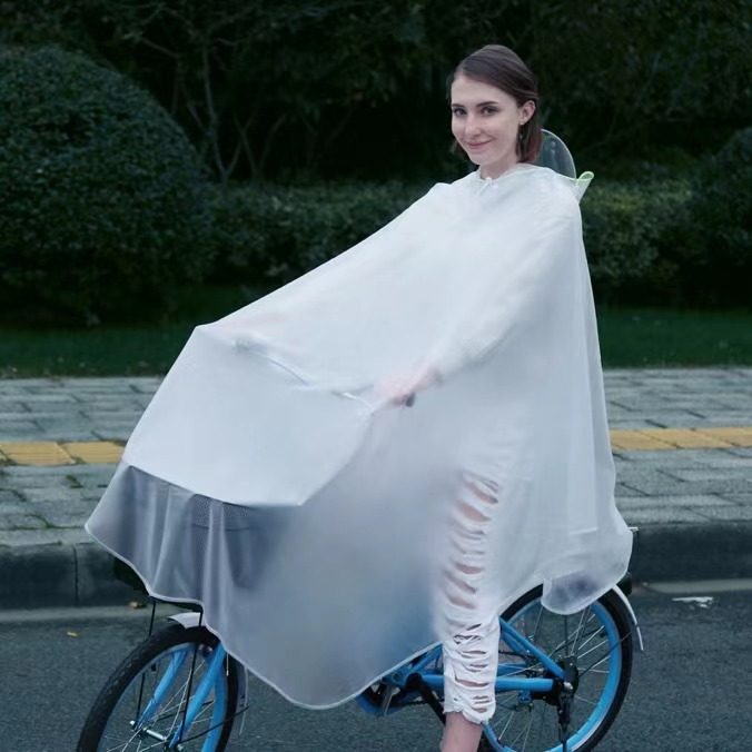 雨衣自行车时尚单人男女电动车骑行透明防水学生单车雨.披加厚加
