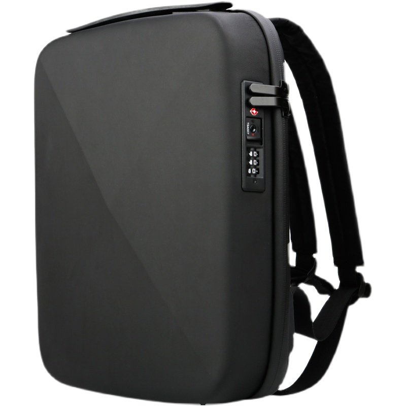 密码锁双肩包男女士商务背包11-13寸电脑包小号硬壳箱型防盗书包