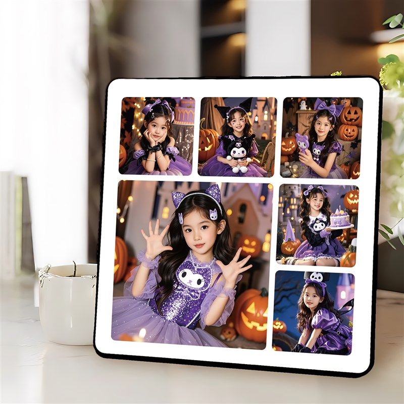 定制儿童九宫格水晶摆台照片打印相框高级感挂墙宝宝相片制作摆件,家居饰品,相框/画框,淘宝优惠券,粉丝福利购,淘宝优惠卷