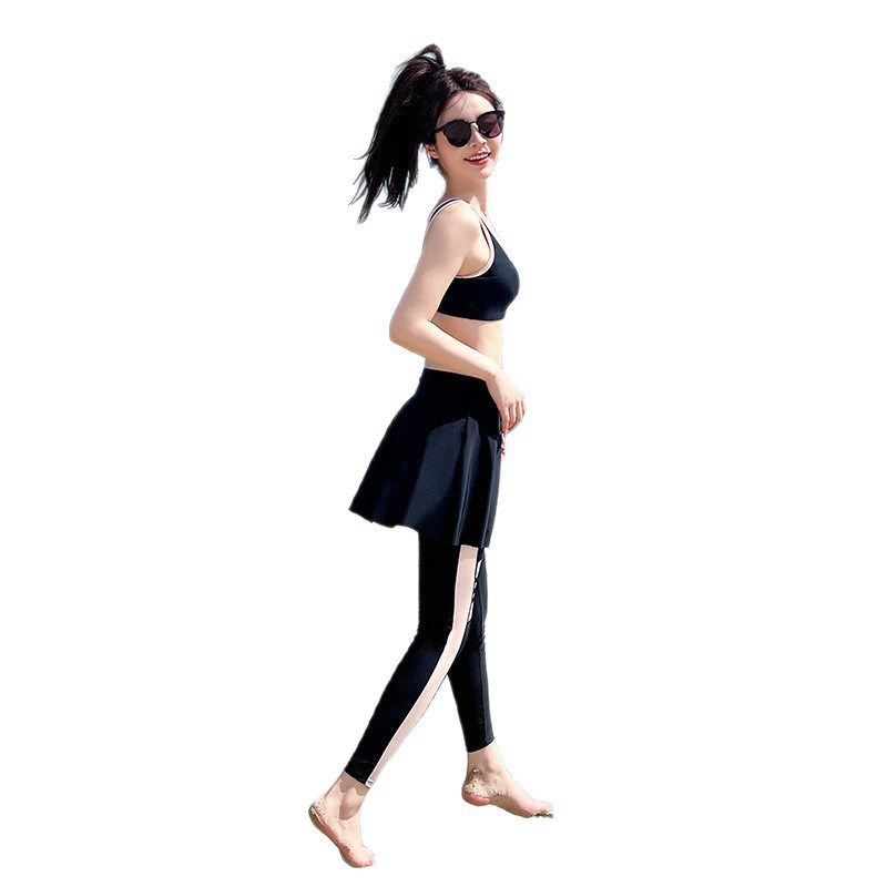 分体泳衣女长袖长裤大码潜水服防嗮冲浪水母衣四件套显瘦2025新款