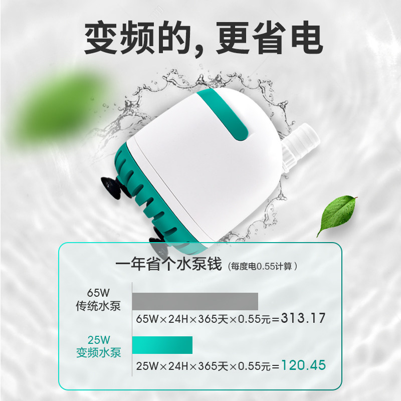 鱼歌循环泵鱼缸水泵潜水泵小型迷你超静音抽水泵变频过滤泵底吸泵