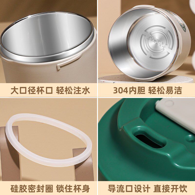 304不锈钢保温杯子咖啡杯带盖便携式成人情侣喝水杯办公室牛奶杯