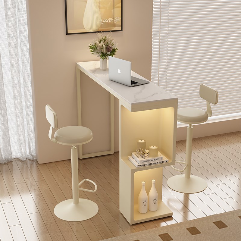 吧台桌家用简约岩板高脚桌长条桌客厅沙发阳台隔断迷你休闲小吧台