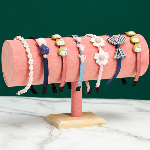 绒布头箍架桌面发箍摆件头绳收纳架首饰道具手镯手串饰品展示架子