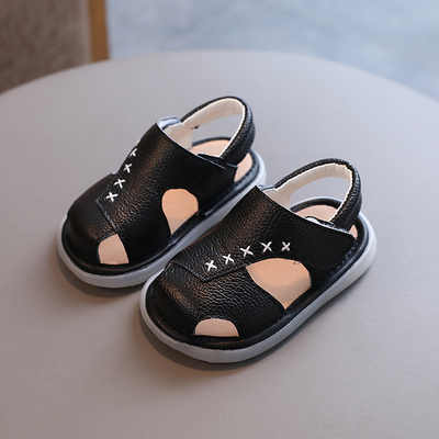 夏季防滑宝宝凉鞋男童新款学步鞋软底0-1一3岁透气小童女婴儿鞋子