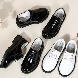 作战靴黑色小皮鞋 儿童表演鞋 公主鞋 女生小皮鞋 男童主持舞台演出鞋