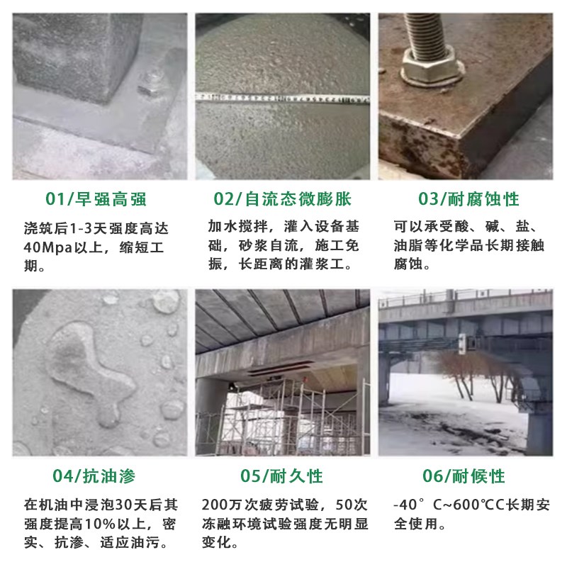 标准型微膨胀高强无收缩灌浆料C35C40C50C60C80C90水泥混凝土砂浆