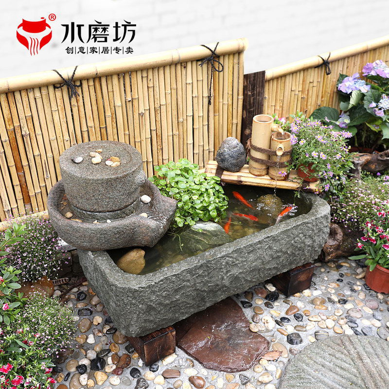 中式庭院水池景观阳台小院鱼池假山流水喷泉花园布置装饰造景摆件,家居饰品,装饰摆件,淘宝优惠券,粉丝福利购,淘宝优惠卷