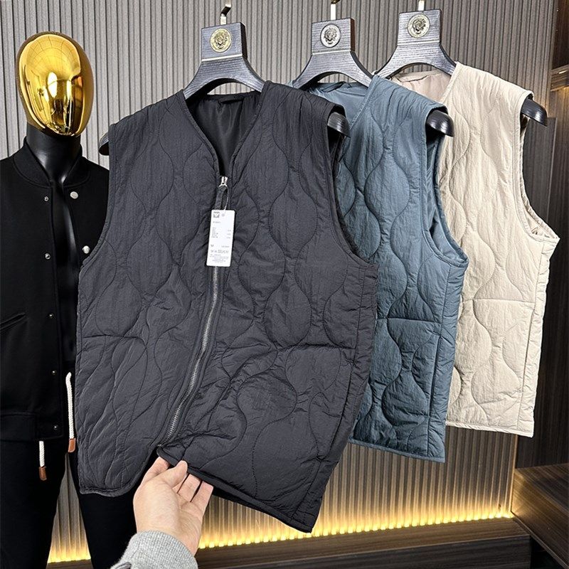 可内穿亦可外搭*葫芦缝线/秋冬男士纯色绗棉无领无袖坎肩棉马甲潮,男装,常规马甲,淘宝优惠券,粉丝福利购,淘宝优惠卷