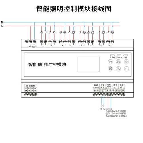 西驰智能照明时控模块n4回路时间控制经纬度485时钟灯光系统控制