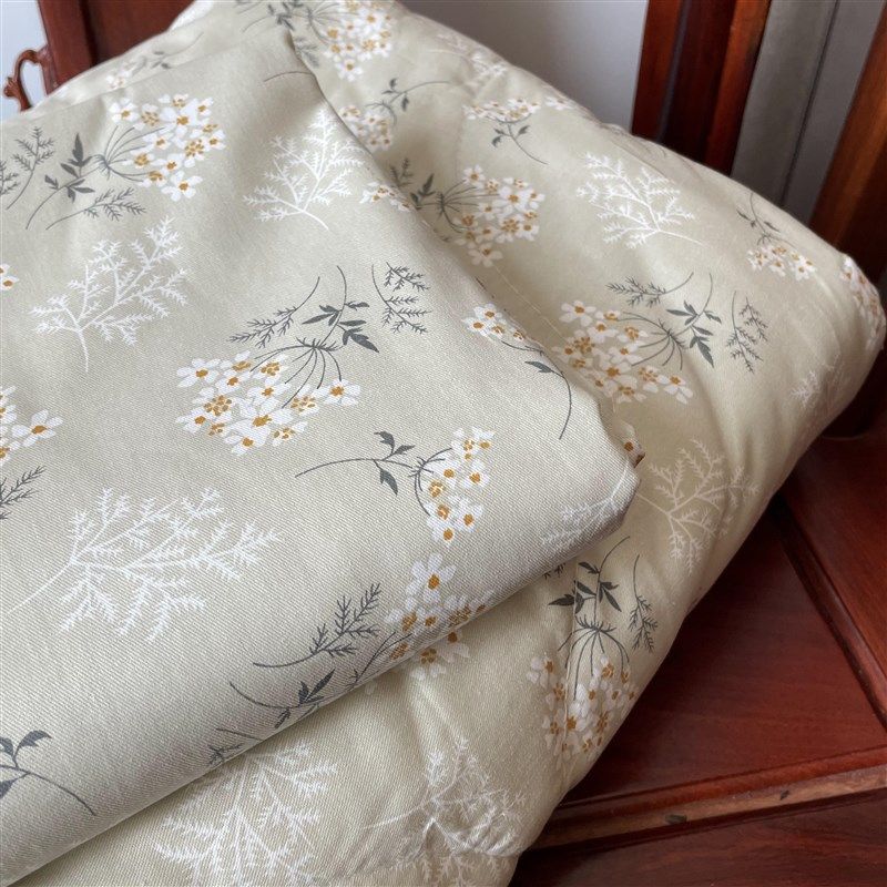 卡其底小花朵40支纯棉印花床单枕套三四件套夏凉被单双人被子被芯,床上用品,床单,淘宝优惠券,粉丝福利购,淘宝优惠卷