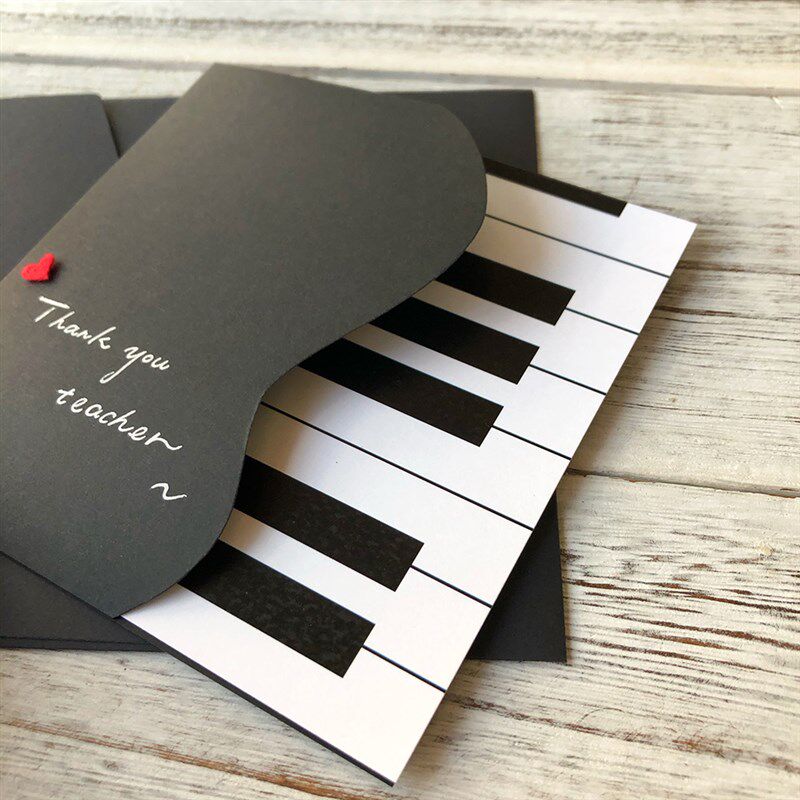 钢琴课 教师节定制卡 老师y祝福感谢贺卡定制印logo印文字