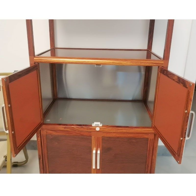 加厚铝合金微波炉柜子储物柜落地烤箱置物架家用厨房菜厨收纳柜子