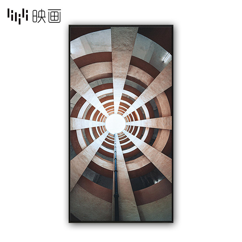 玄关装饰画工业风墙面挂画过道走廊样板间大N尺寸竖版建筑落地壁